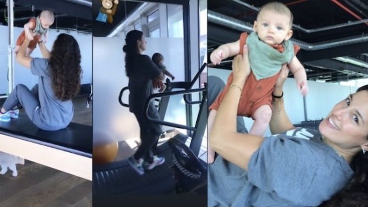 Cansu Tosun oğluyla spor yaptı