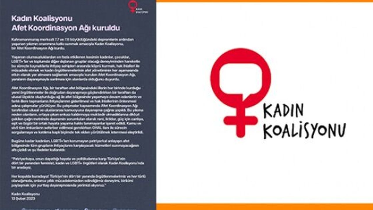 Kadın Koalisyonu Afet Koordinasyon Ağı kuruldu