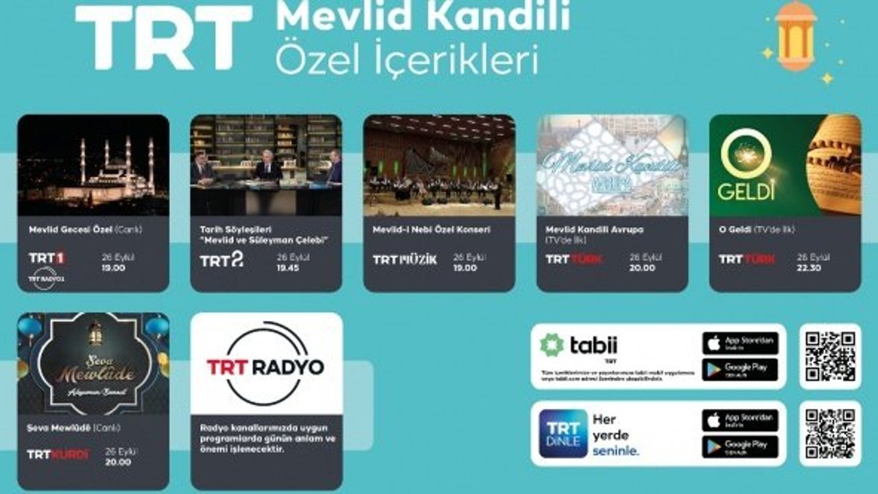TRT’den Mevlid Kandili özel içerikleri